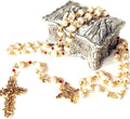 Gold-Tone Pearl Cross Necklace, 9mm