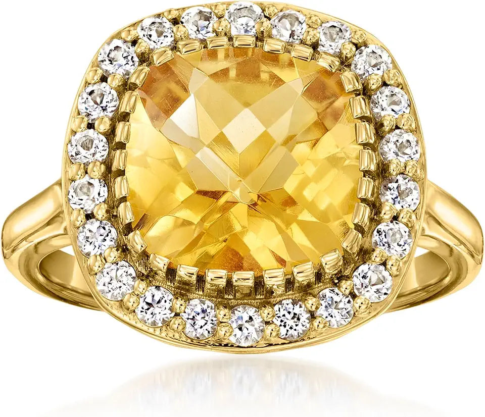 Gold-Tone Topaz Ring