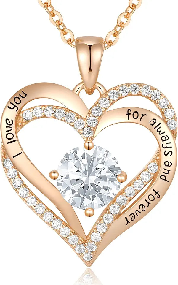 Gold-Tone Birthstone Heart Necklace