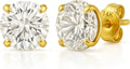 Gold-Tone Round Cubic Zirconia Earrings