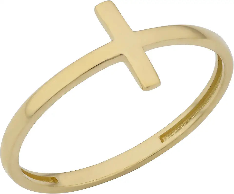 Gold-Tone Cross Ring