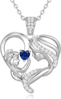 Sterling Silver Birthstone Heart Necklace