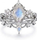 Gold-Tone Sterling Silver Moonstone Ring