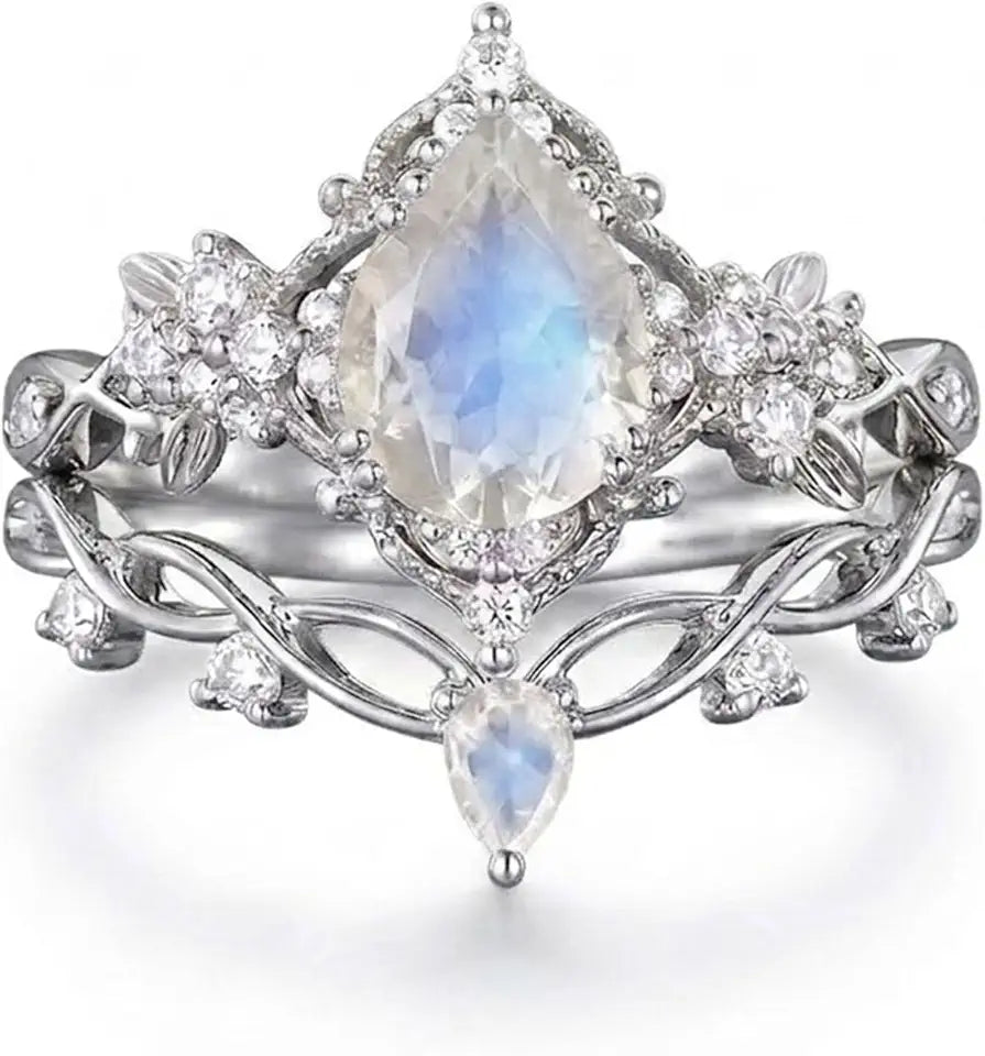Gold-Tone Sterling Silver Moonstone Ring