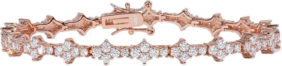 18K White Gold-Plated Sterling Silver Moissanite Tennis Bracelet