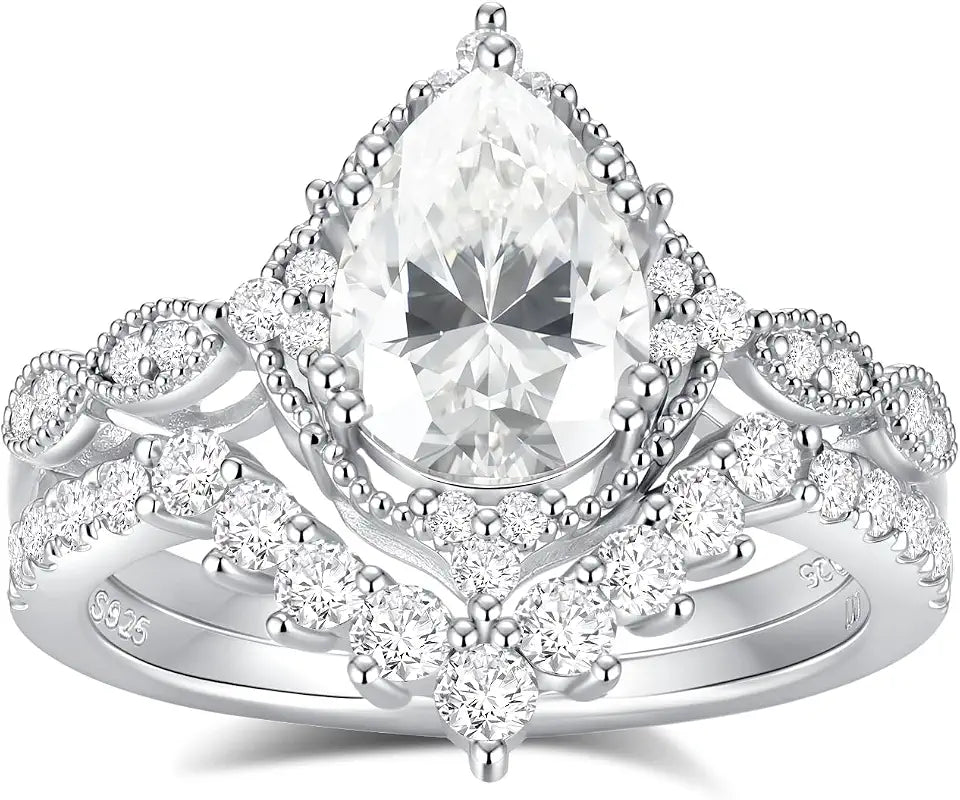 Pear-Cut Moissanite Ring