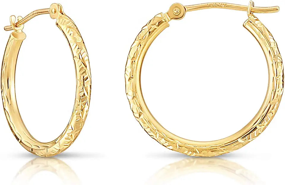Gold-Tone Round Hoop Earrings