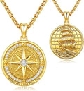 14K Gold-Plated Birthstone Compass Necklace