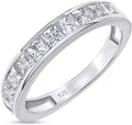 Gold-Tone Moissanite Wedding Band, 2.5MM