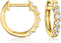 Gold-Tone Lab-Grown Diamond Hoop Earrings