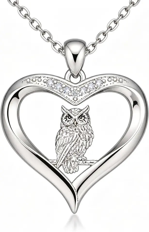 Sterling Silver Lab-Grown Diamond Heart Necklace