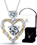 Sterling Silver Moissanite Heart Jewelry Set