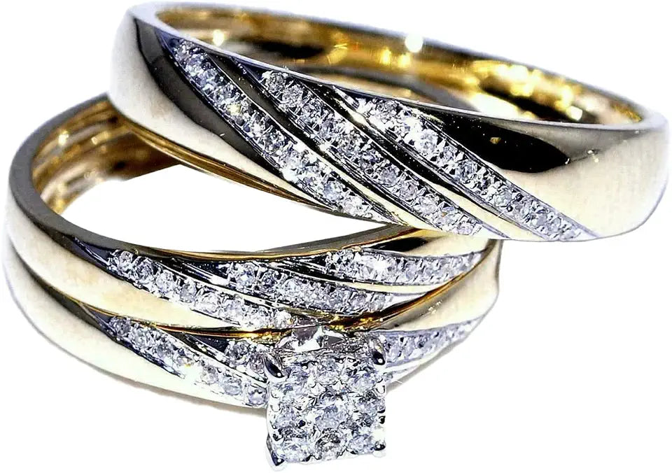 Gold-Tone Sterling Silver Engagement Ring