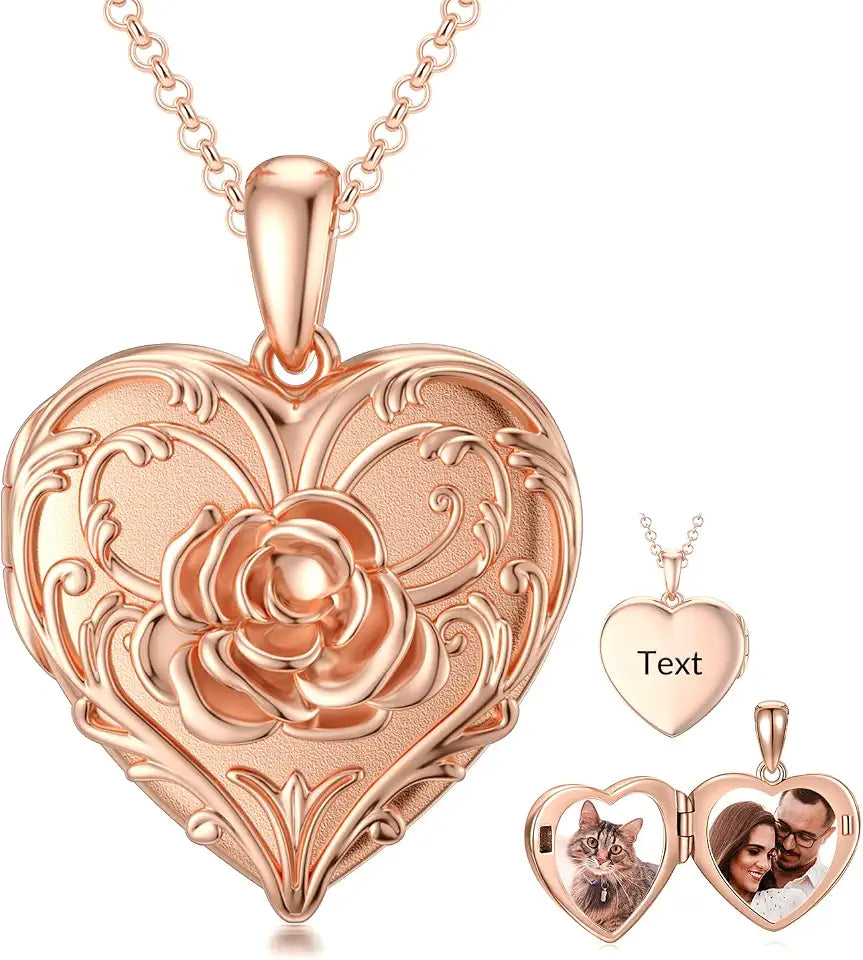 Gold-Tone Sterling Silver Locket Sunflower Necklace