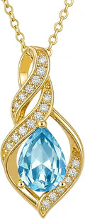 Gold-Tone Teardrop Birthstone Infinity Necklace