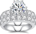 Sterling Silver Round Moissanite Wedding Band