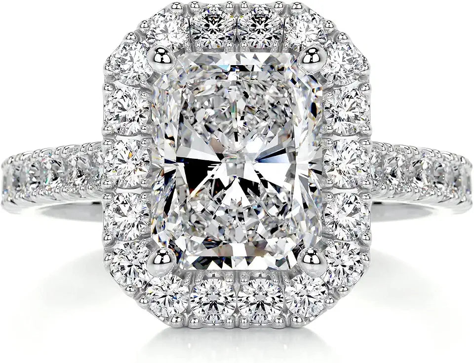 Moissanite Halo Engagement Ring