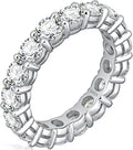 Sterling Silver Round Moissanite Wedding Band, 3mm