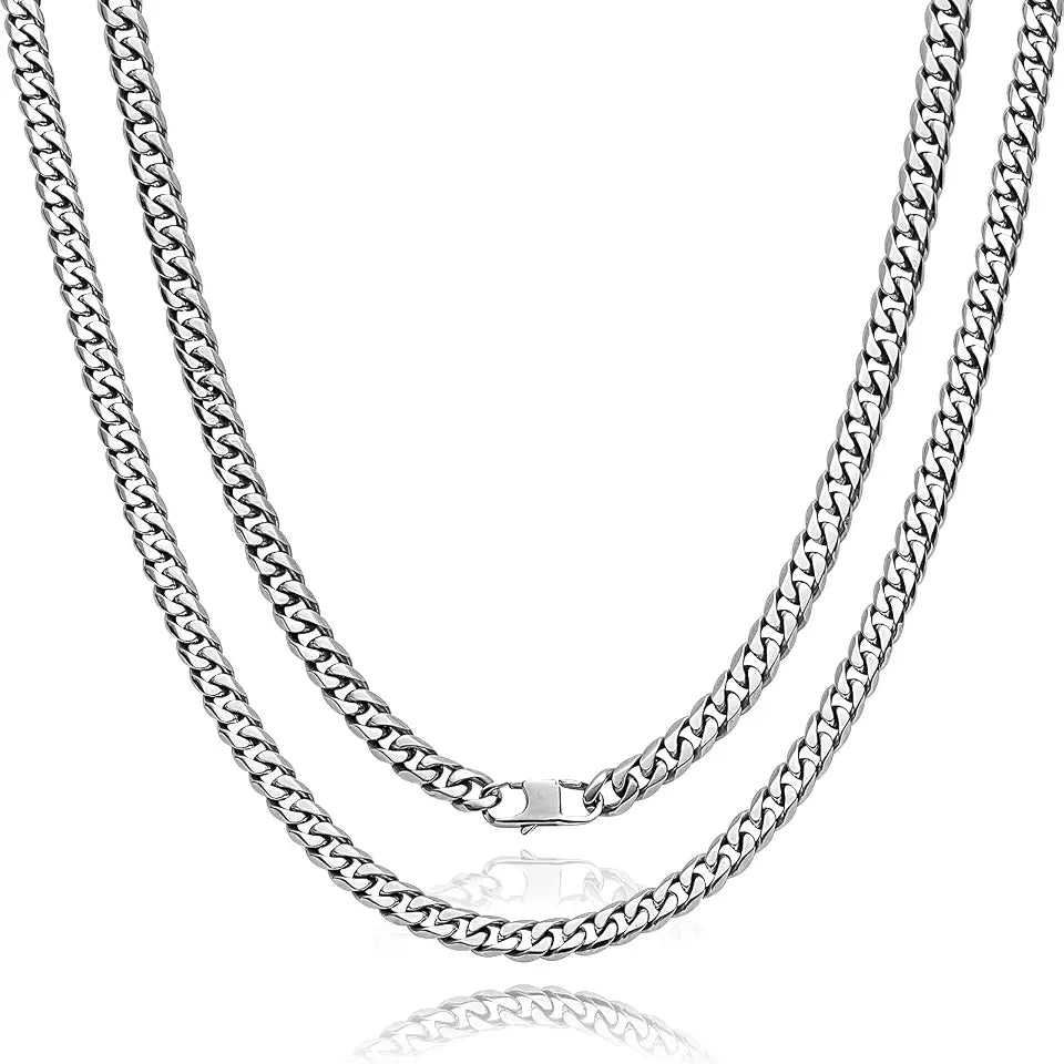 Titanium Cuban Link Necklace, 7MM