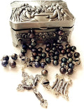 Sterling Silver Black Pearl Cross Necklace