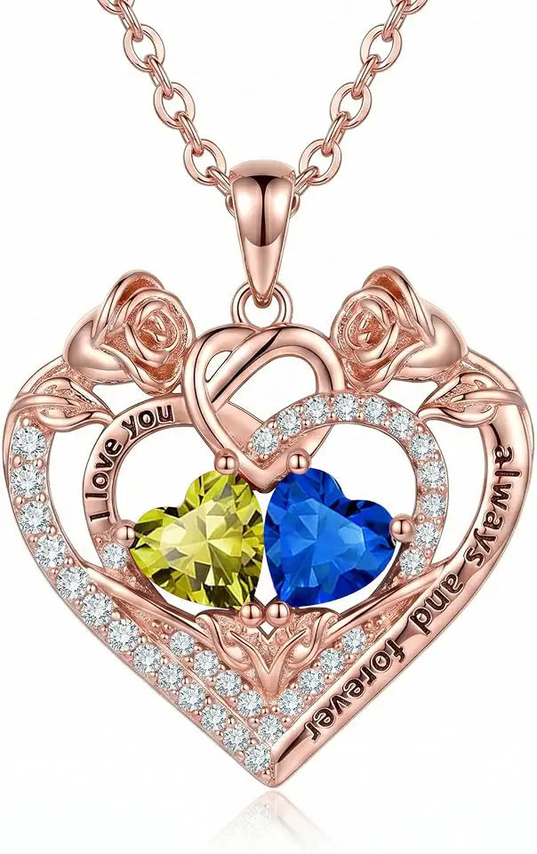 Gold-Tone Birthstone Heart Necklace