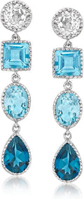 Sterling Silver Topaz Drop Earrings