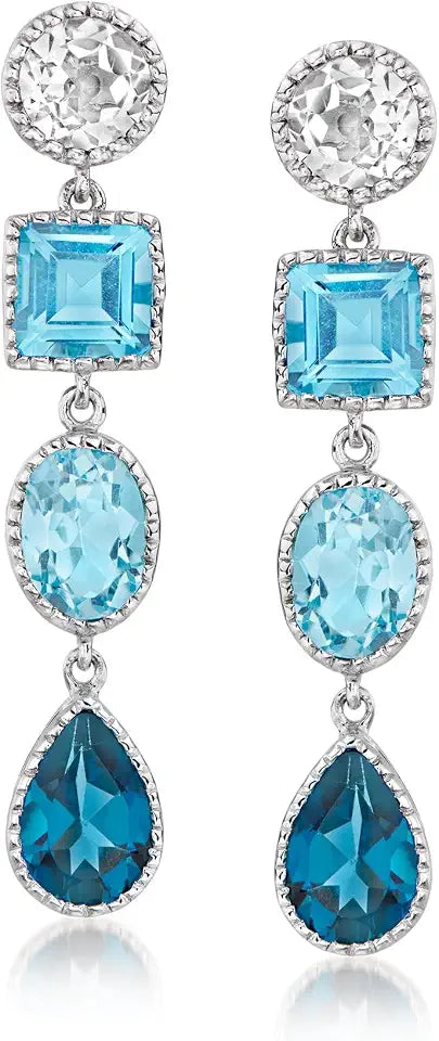 Sterling Silver Topaz Drop Earrings