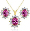 Oval Halo Jewelry Set