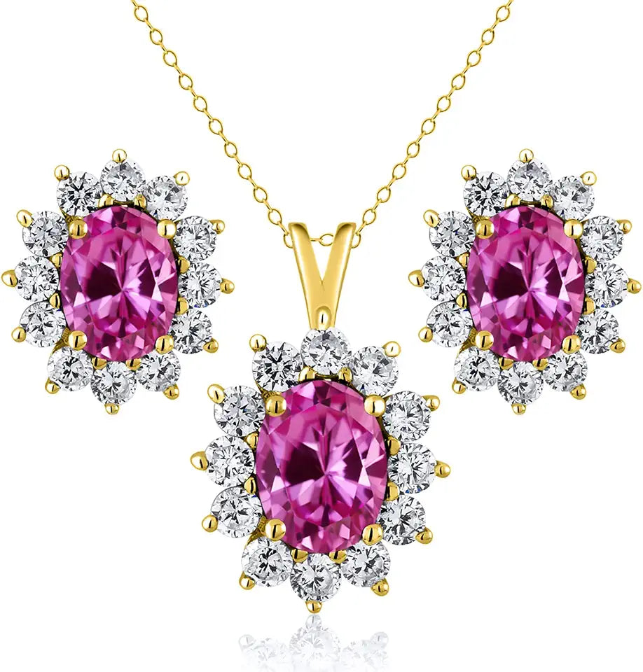 Oval Halo Jewelry Set