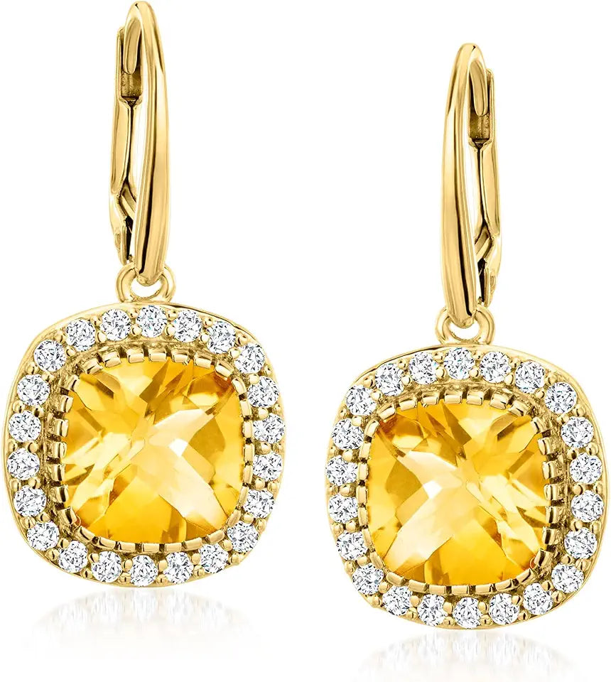 Gold-Tone Topaz Drop Earrings
