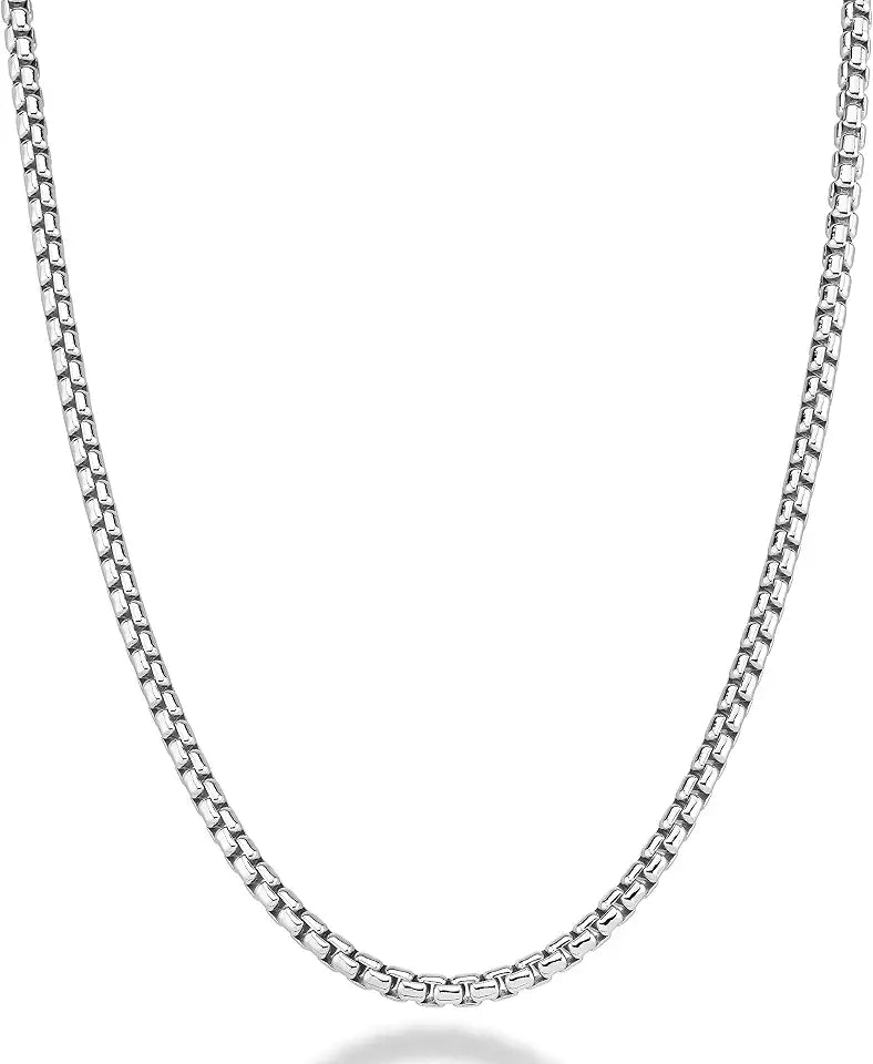 Sterling Silver Box Chain Necklace, 3.5mm