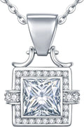 Moissanite Halo Necklace