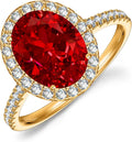 14K Gold-Plated Created Ruby Ring