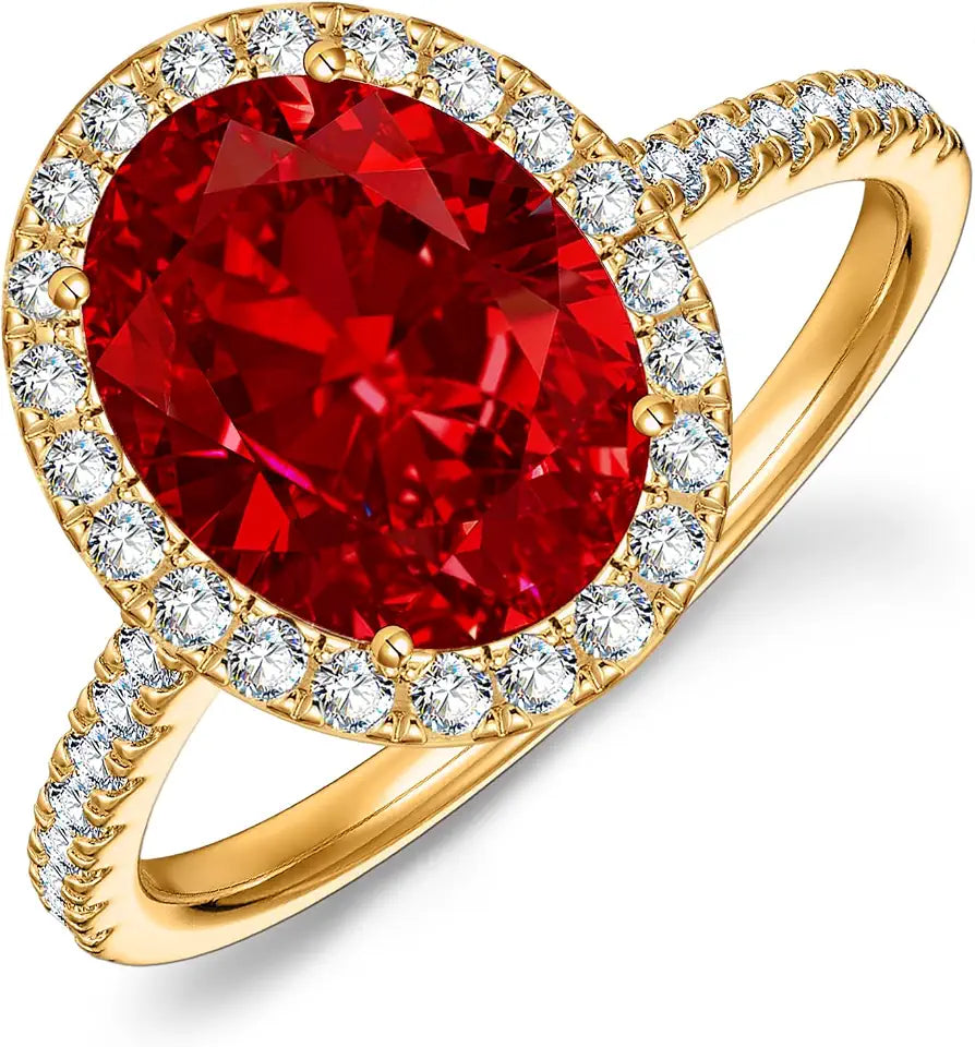 14K Gold-Plated Created Ruby Ring