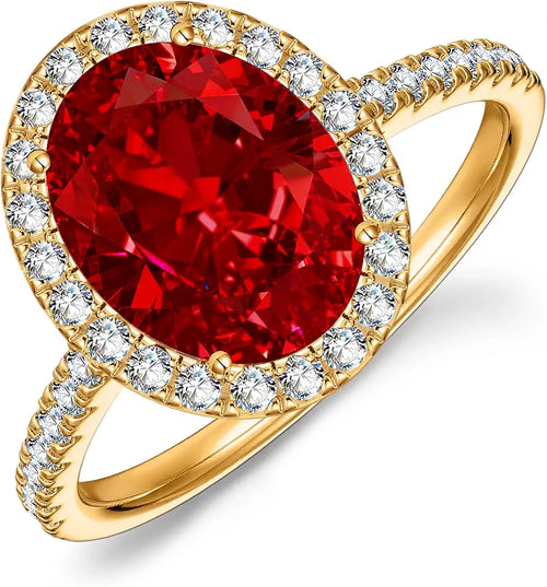 14K Gold-Plated Created Ruby Ring