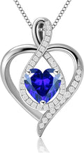 Rhodium-Plated Sterling Silver Cubic Zirconia Heart Infinity Necklace