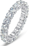 Sterling Silver Round Moissanite Wedding Band