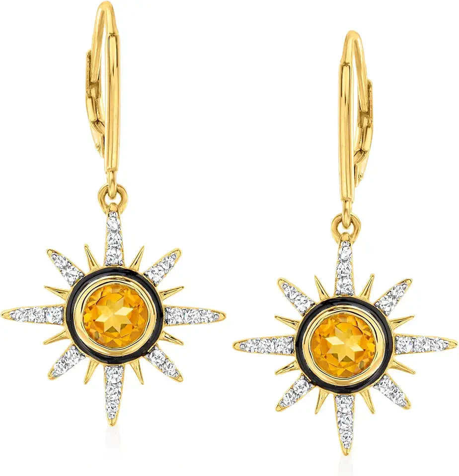 Gold-Tone Topaz Drop Earrings