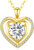 Gold-Tone Moissanite Heart Necklace
