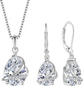 Sterling Silver Teardrop Cubic Zirconia Jewelry Set with Birthstone