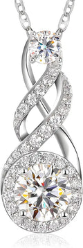 Sterling Silver Moissanite Infinity Necklace