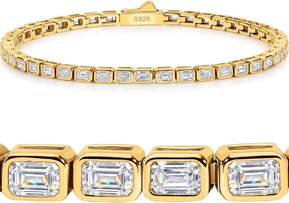 18K Gold-Plated Moissanite Tennis Bracelet
