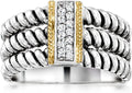 Gold-Tone Sterling Silver Cubic Zirconia Ring