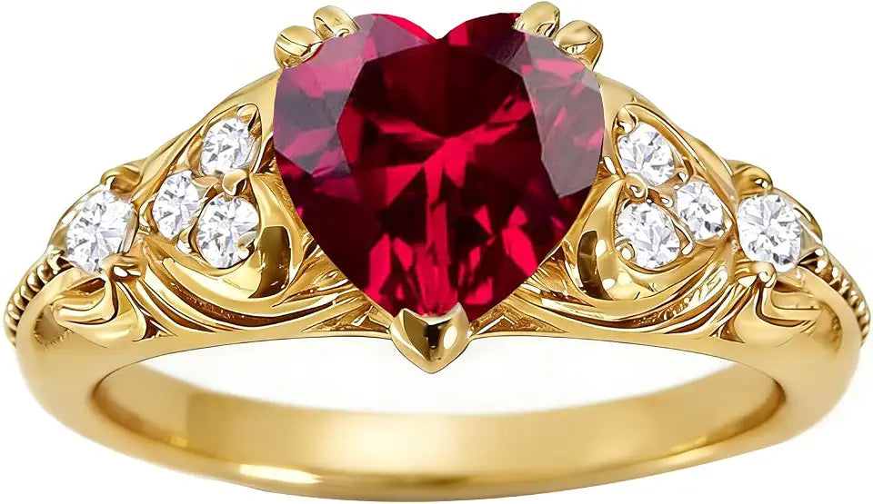Sterling Silver Heart Engagement Ring