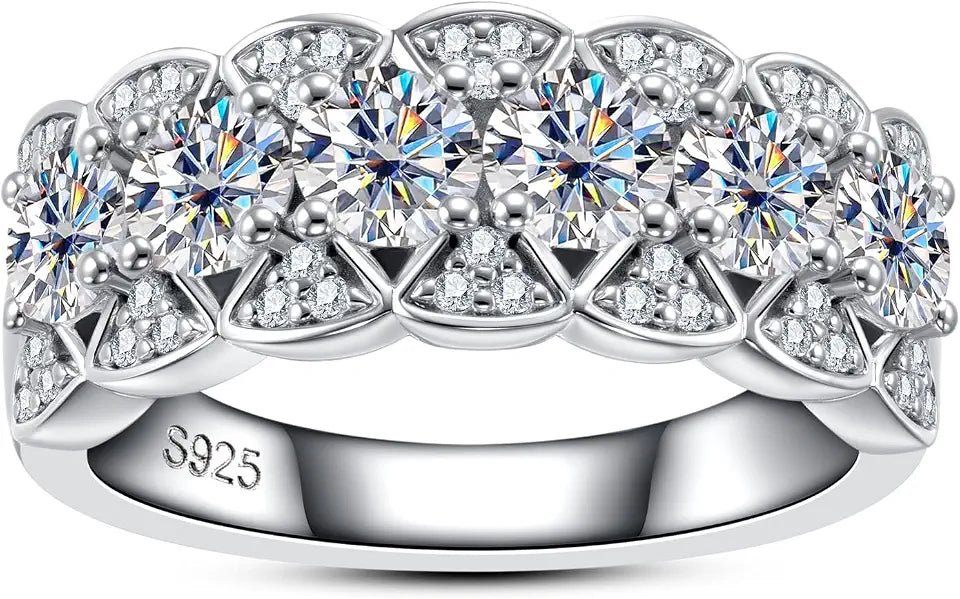 Moissanite Wedding Band, 4.0 mm