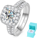 Sterling Silver Oval Moissanite Engagement Ring