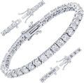 Sterling Silver Round Moissanite Tennis Bracelet