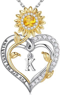 Sunflower Initial Necklace