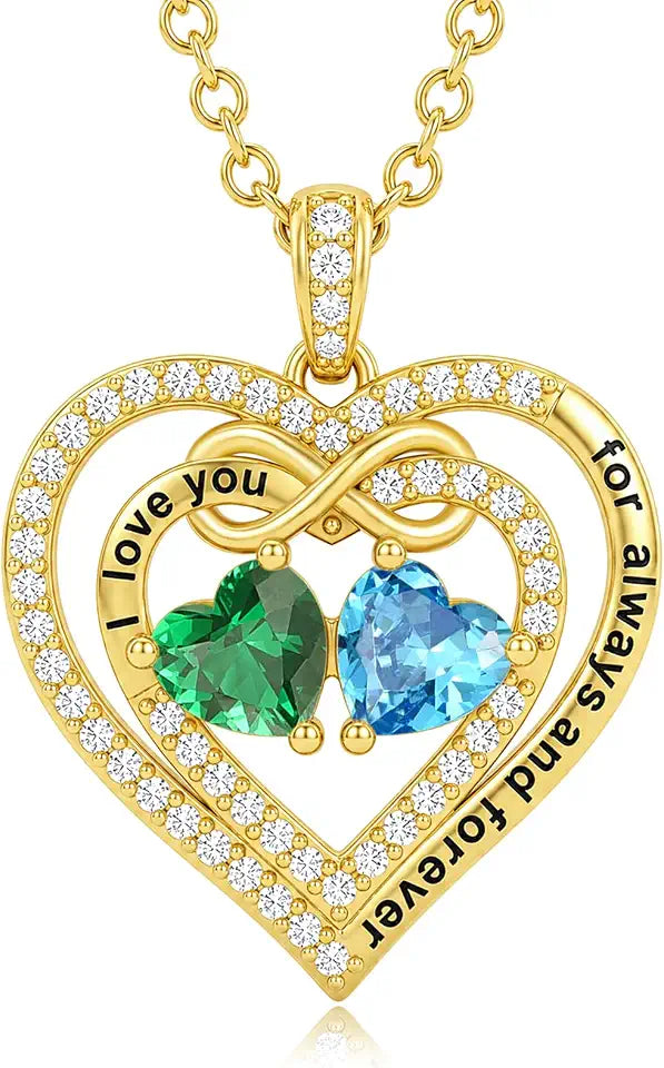 Gold-Tone Birthstone Heart Necklace