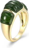 14K Gold-Plated Sterling Silver Jade Ring